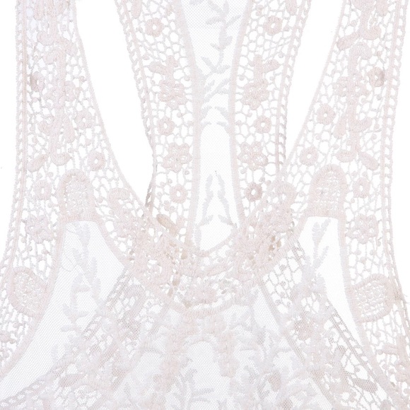 Ivory Boho Lace Embroidered Crochet Tank Top - Picture 11 of 11